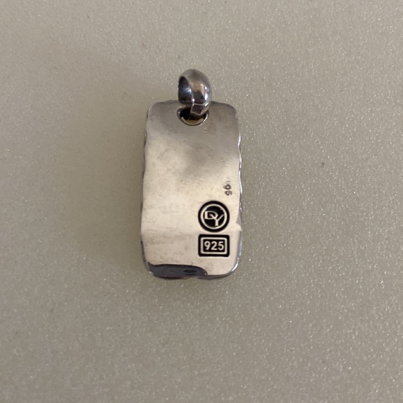 David Yurman Sterling Silver Dog Tag Pendant - Picture 4 of 5